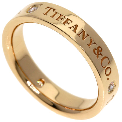 TIFFANY&Co. Flat band 3P Diamond Ring K18 Pink Gold Ladies [Used]