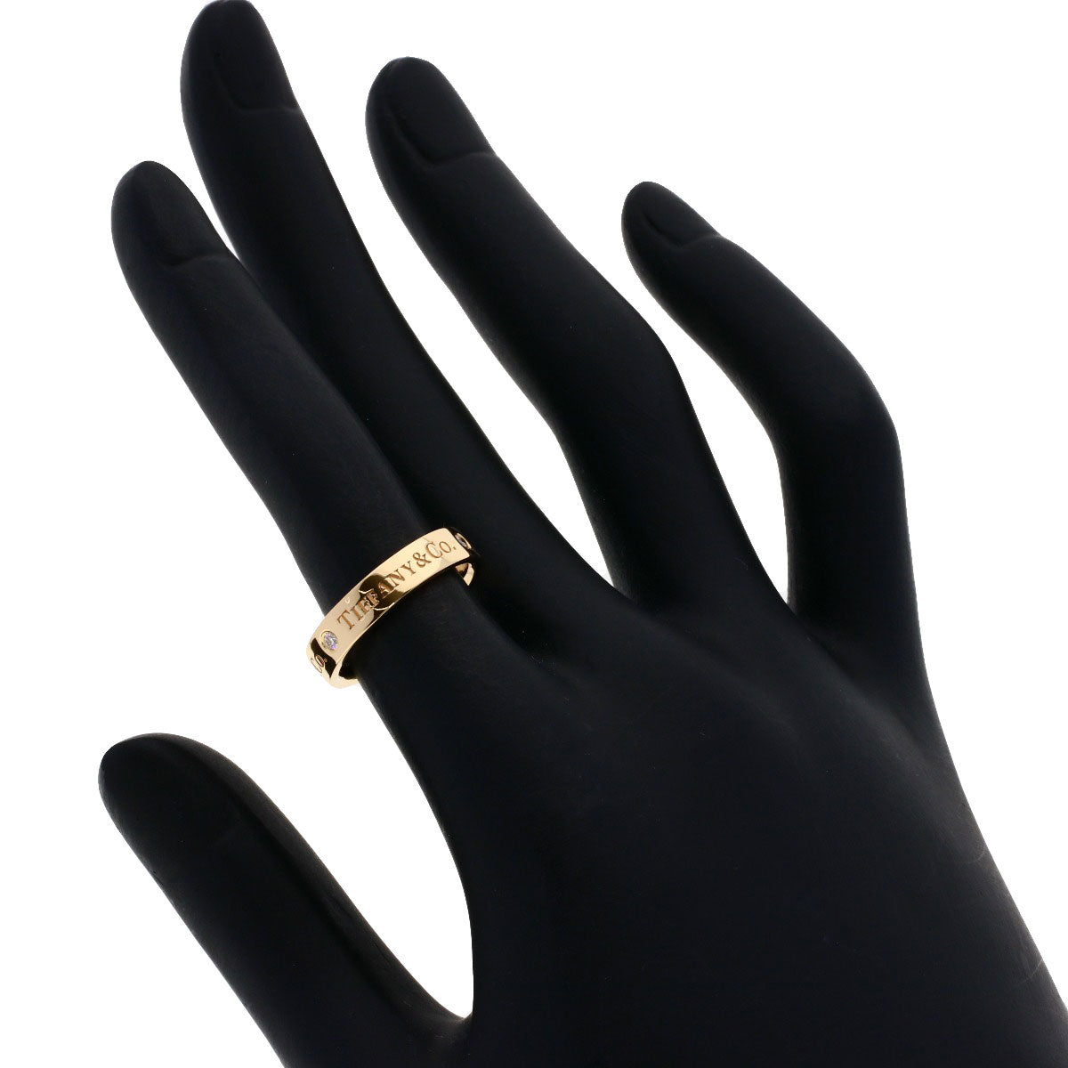 TIFFANY&Co. Flat band 3P Diamond Ring K18 Pink Gold Ladies [Used]