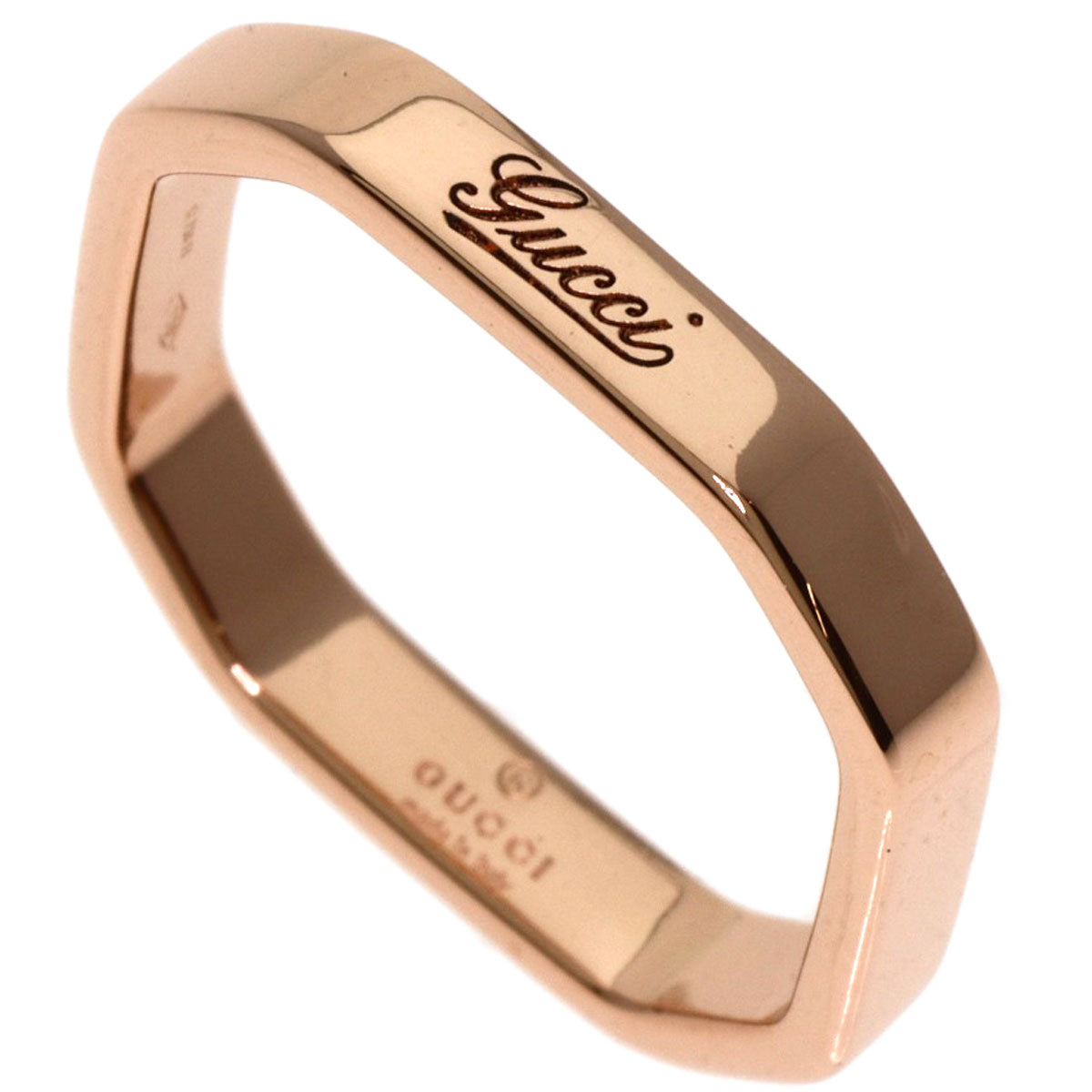 GUCCI Octagonal #7 Ring K18 Pink Gold Ladies [Used]