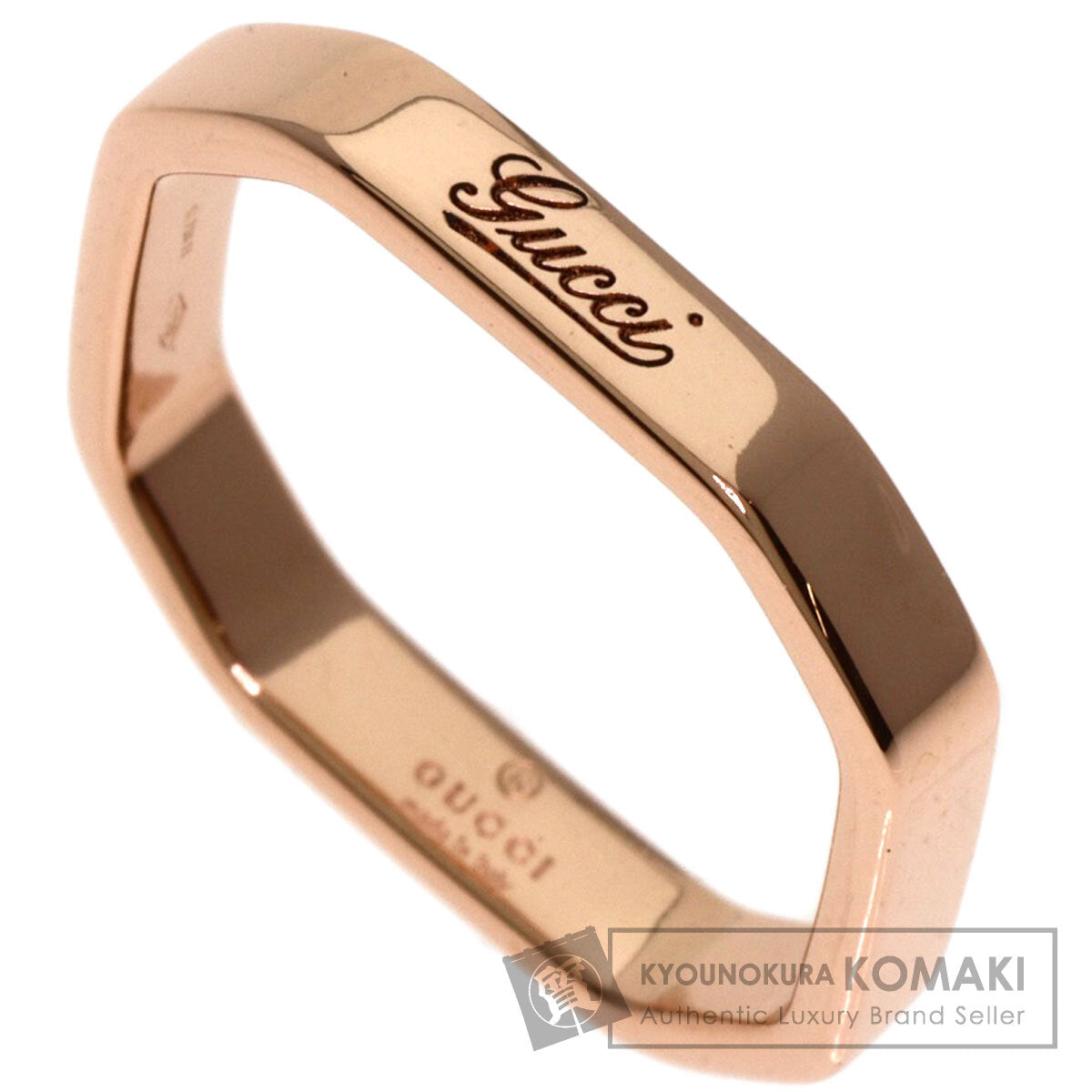 GUCCI Octagonal #7 Ring K18 Pink Gold Ladies [Used]