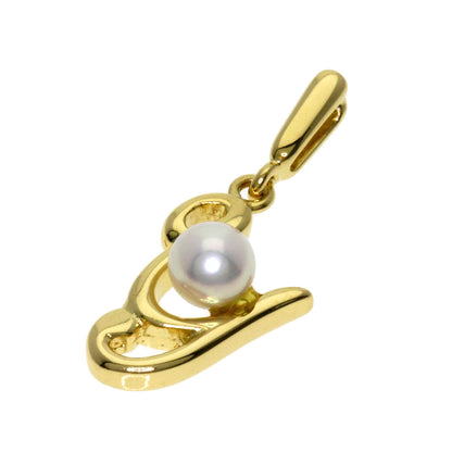 MIKIMOTO Initial Y Pearl Pearl Pendant top K18 Yellow Gold Ladies [Used]
