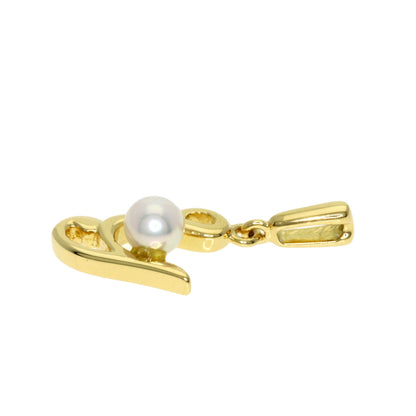 MIKIMOTO Initial Y Pearl Pearl Pendant top K18 Yellow Gold Ladies [Used]