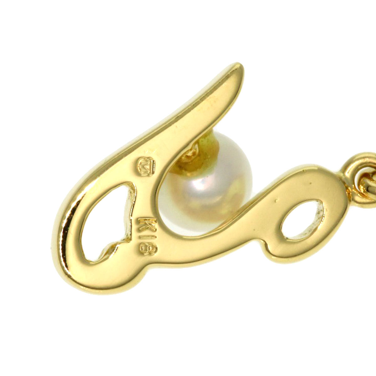 MIKIMOTO Initial Y Pearl Pearl Pendant top K18 Yellow Gold Ladies [Used]