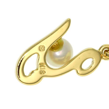 MIKIMOTO Initial Y Pearl Pearl Pendant top K18 Yellow Gold Ladies [Used]