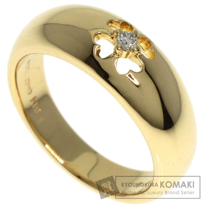 MIKIMOTO Clover motif 1P Diamond Ring K18 Yellow Gold Ladies [Used]