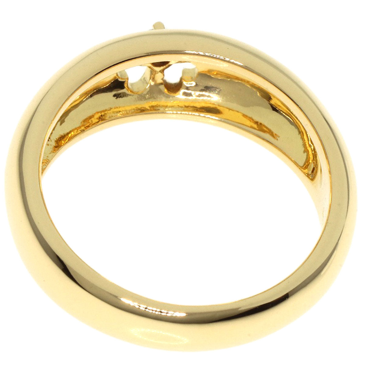 MIKIMOTO Clover motif 1P Diamond Ring K18 Yellow Gold Ladies [Used]