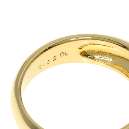 MIKIMOTO Clover motif 1P Diamond Ring K18 Yellow Gold Ladies [Used]