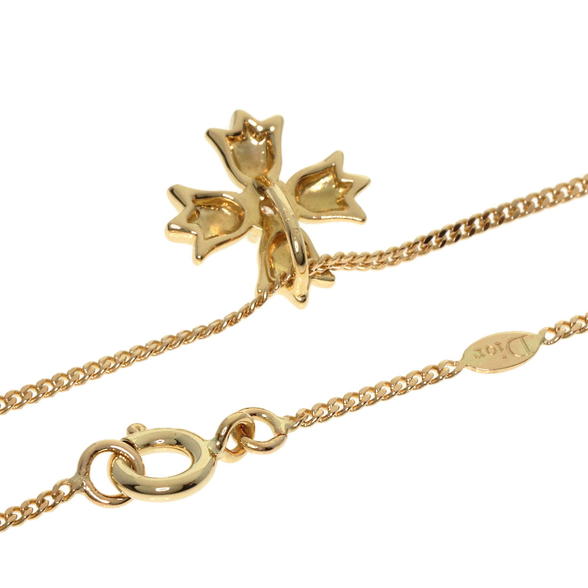 Dior   Necklace Cross diamond K18 Yellow Gold Ladies