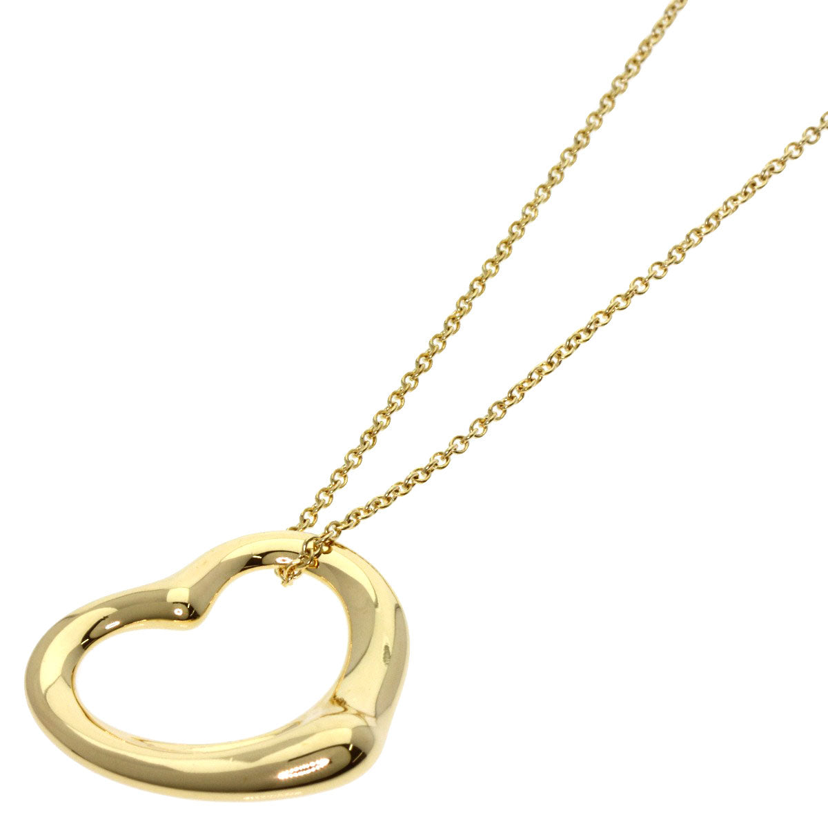 TIFFANY&Co. Open heart Necklace K18 Yellow Gold Ladies [Used]