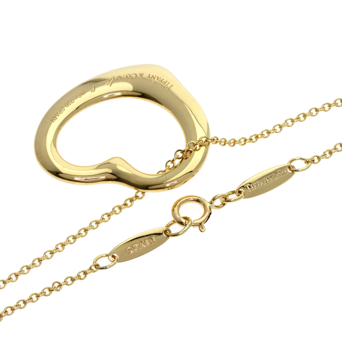 TIFFANY&Co. Open heart Necklace K18 Yellow Gold Ladies [Used]