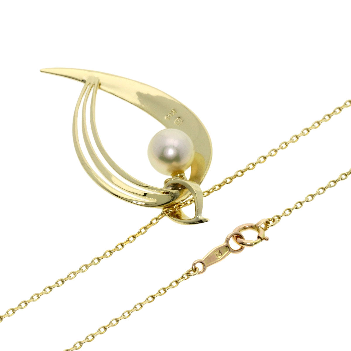 MIKIMOTO Pearl Pearl Necklace K14 Yellow Gold Ladies [Used]