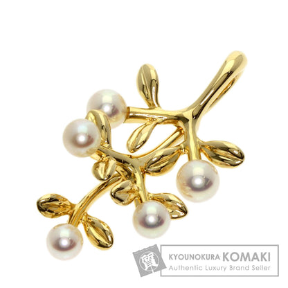 MIKIMOTO Olive Pearl Pearl Swing Pendant top K18 Yellow Gold Ladies [Used]