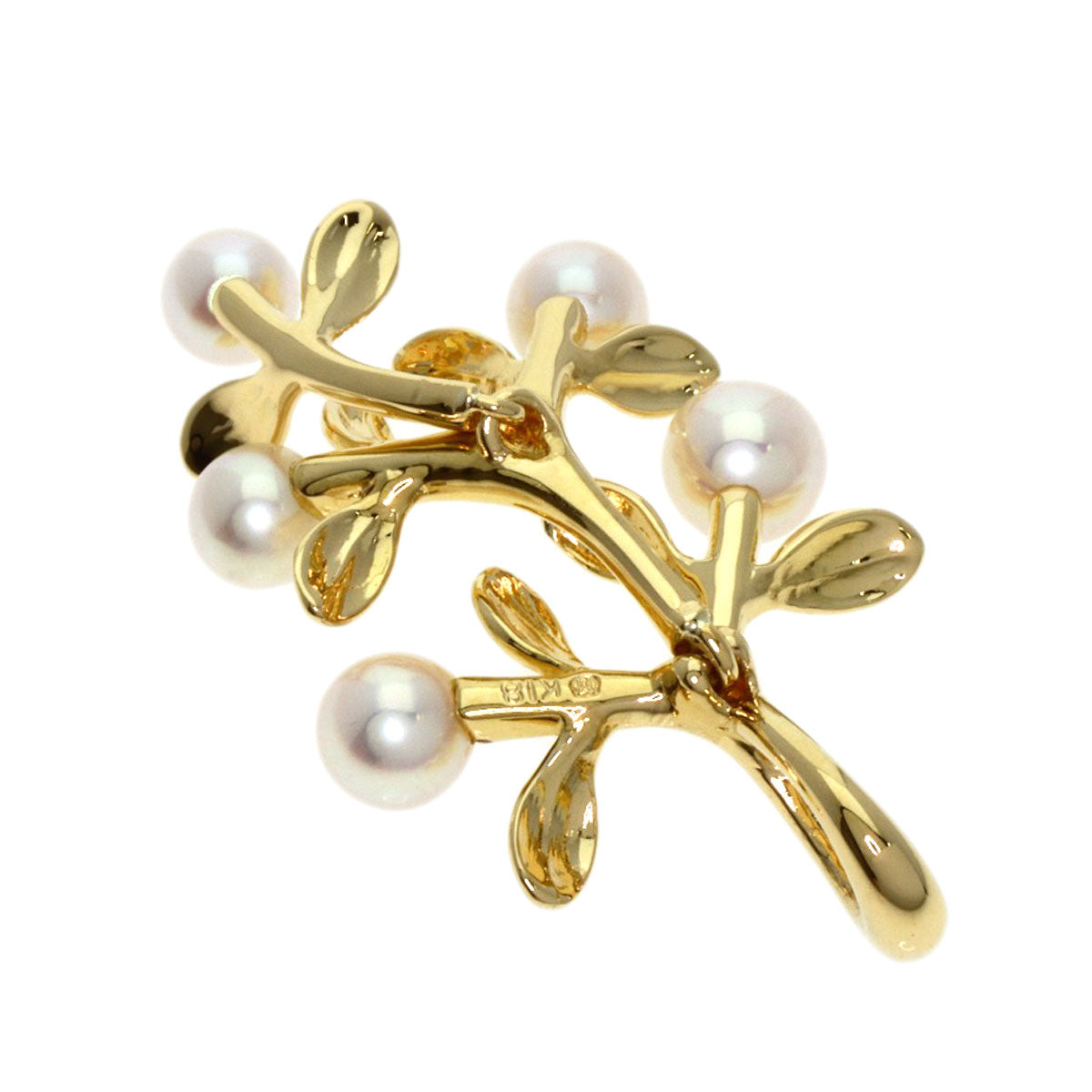 MIKIMOTO Olive Pearl Pearl Swing Pendant top K18 Yellow Gold Ladies [Used]