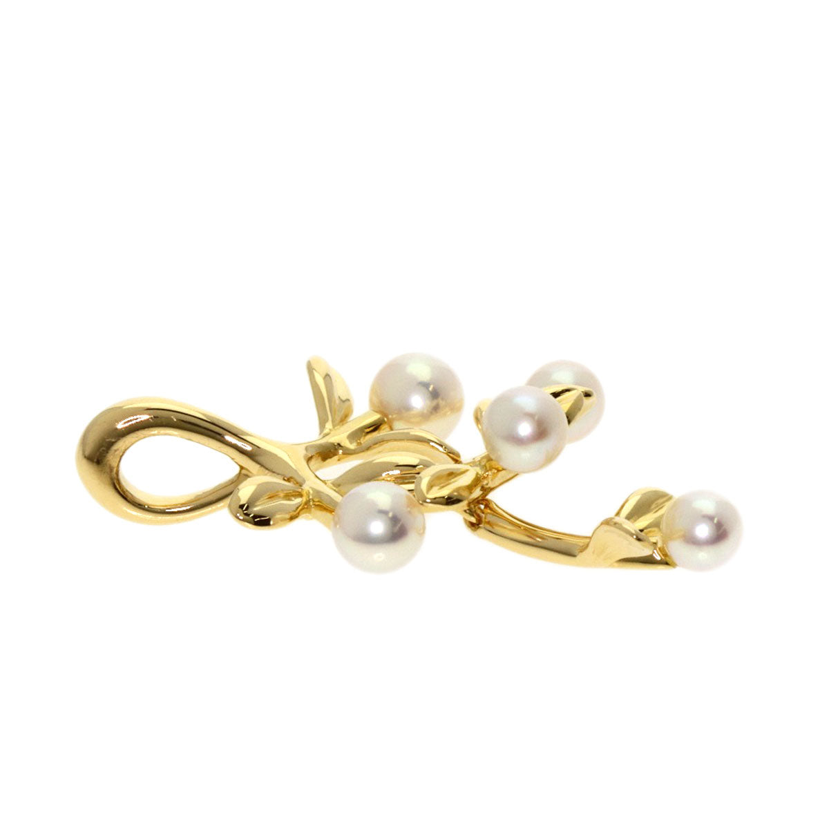 MIKIMOTO Olive Pearl Pearl Swing Pendant top K18 Yellow Gold Ladies [Used]