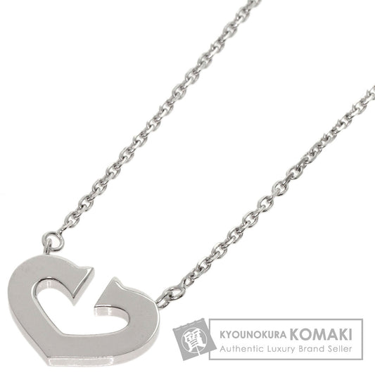 CARTIER C heart Necklace K18 White Gold Ladies [Used]