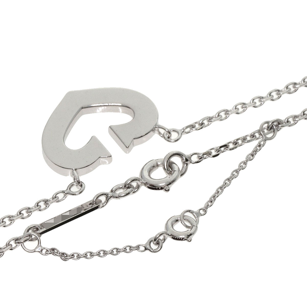 CARTIER C heart Necklace K18 White Gold Ladies [Used]