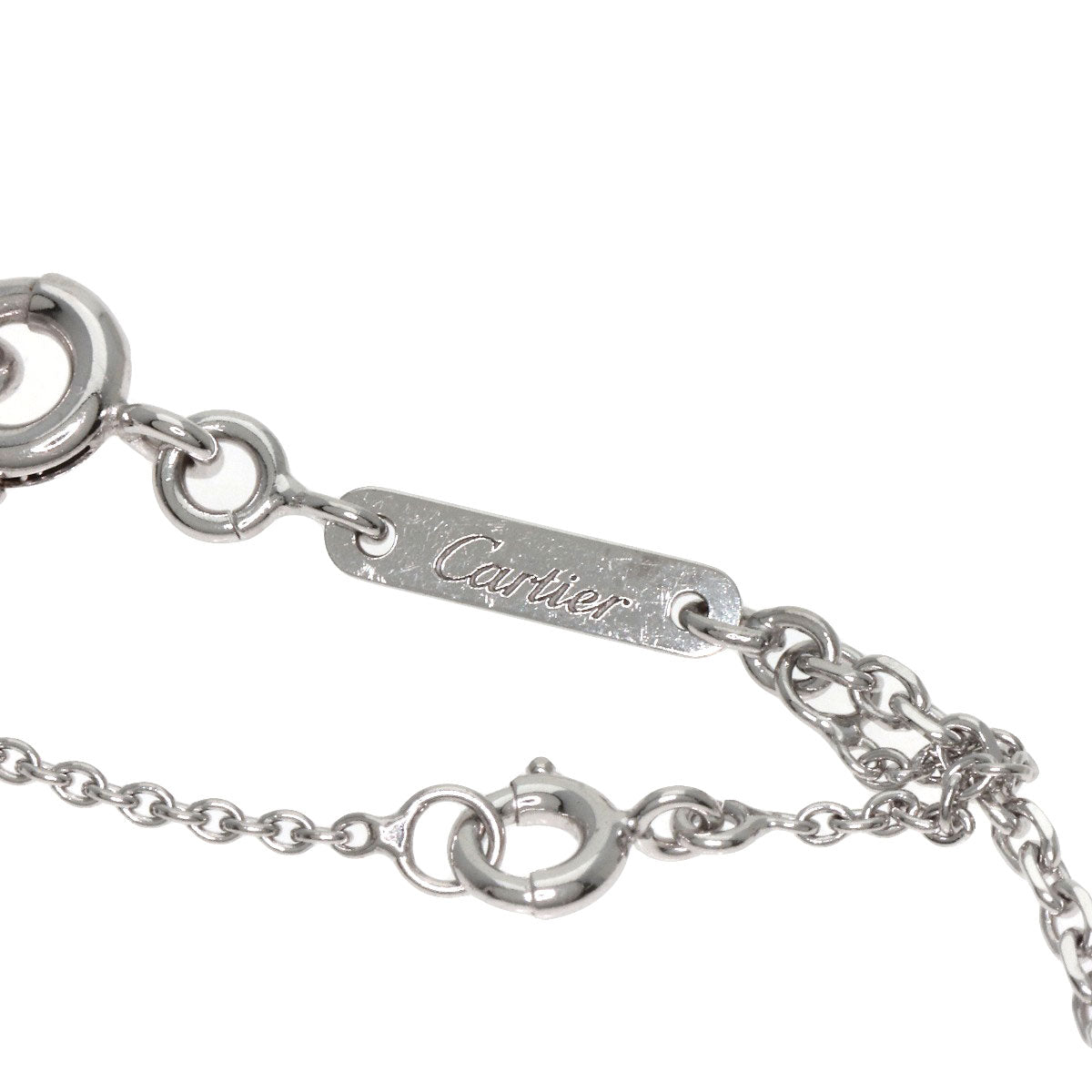 CARTIER C heart Necklace K18 White Gold Ladies [Used]