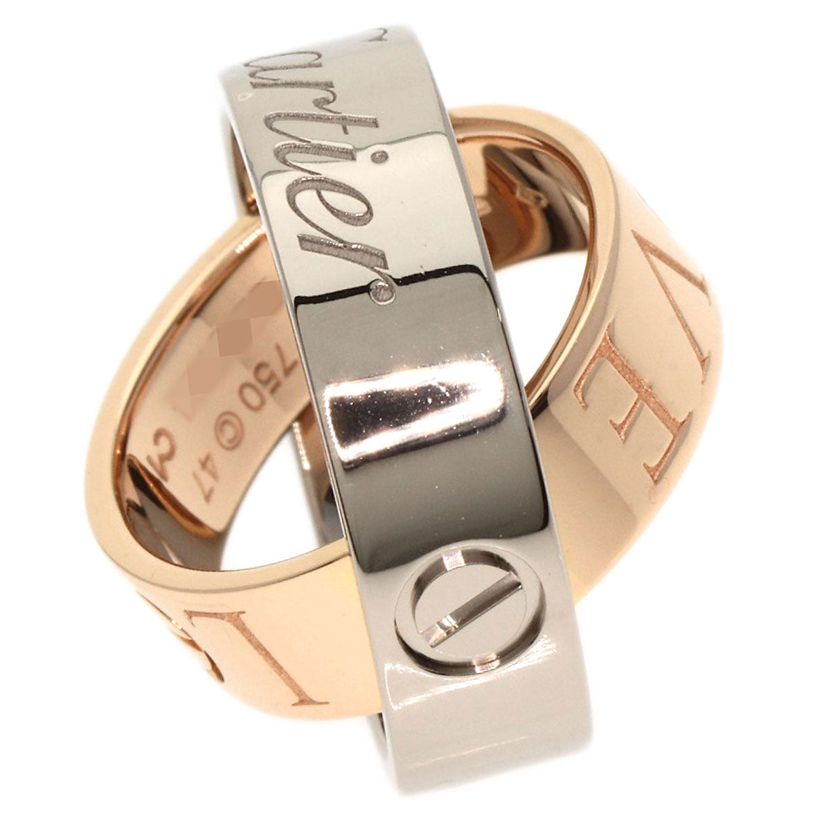 CARTIER secret love ring #47 Ring K18 White Gold 18K Pink GoldLadies [Used]