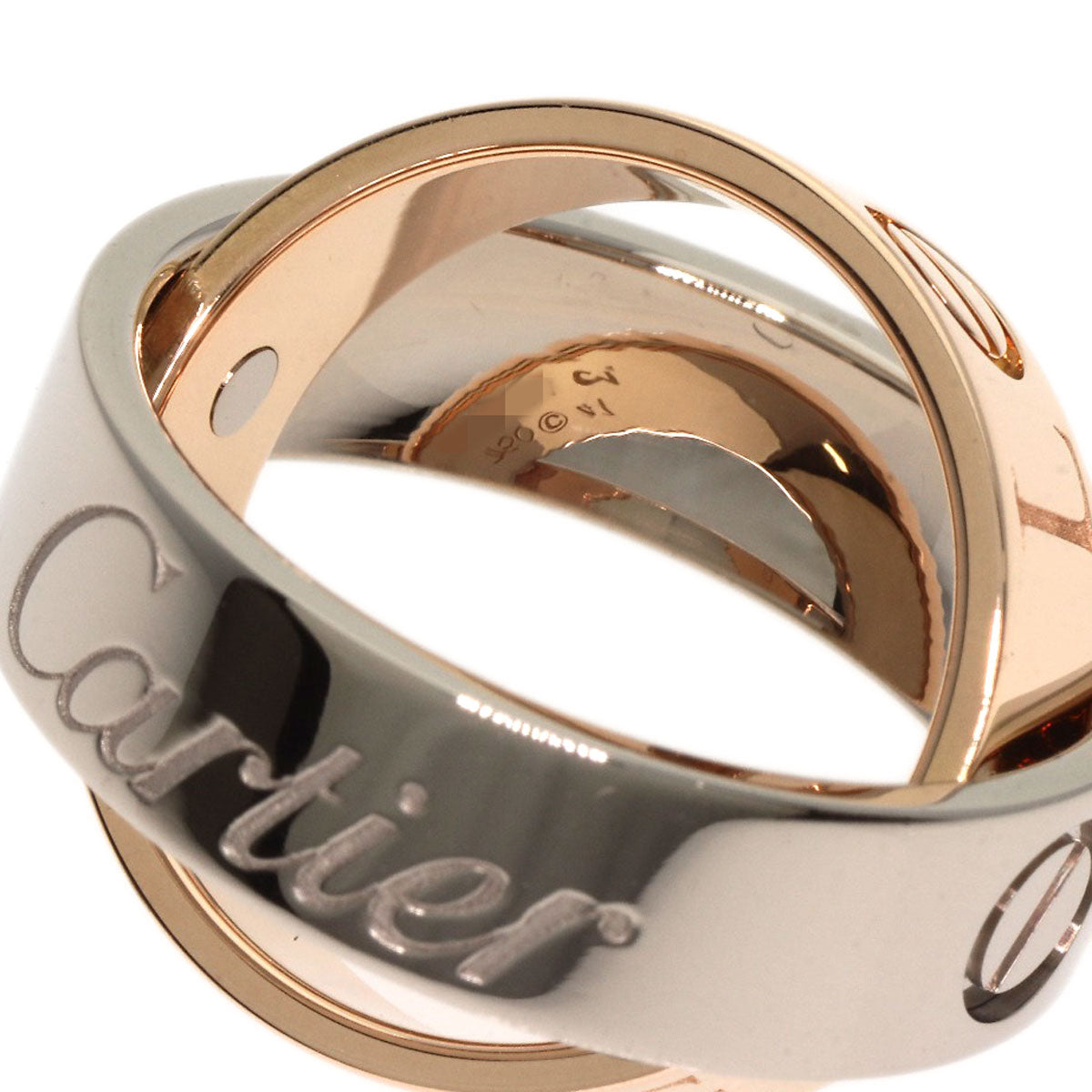 CARTIER secret love ring #47 Ring K18 White Gold 18K Pink GoldLadies [Used]