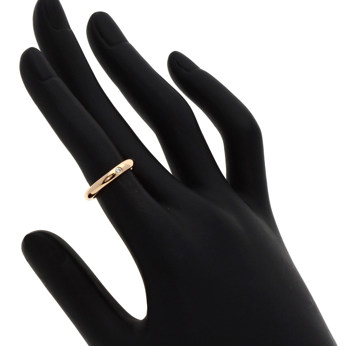 TIFFANY&Co. Stacking band ring 1P Diamond Ring K18 Pink Gold Ladies [Used]