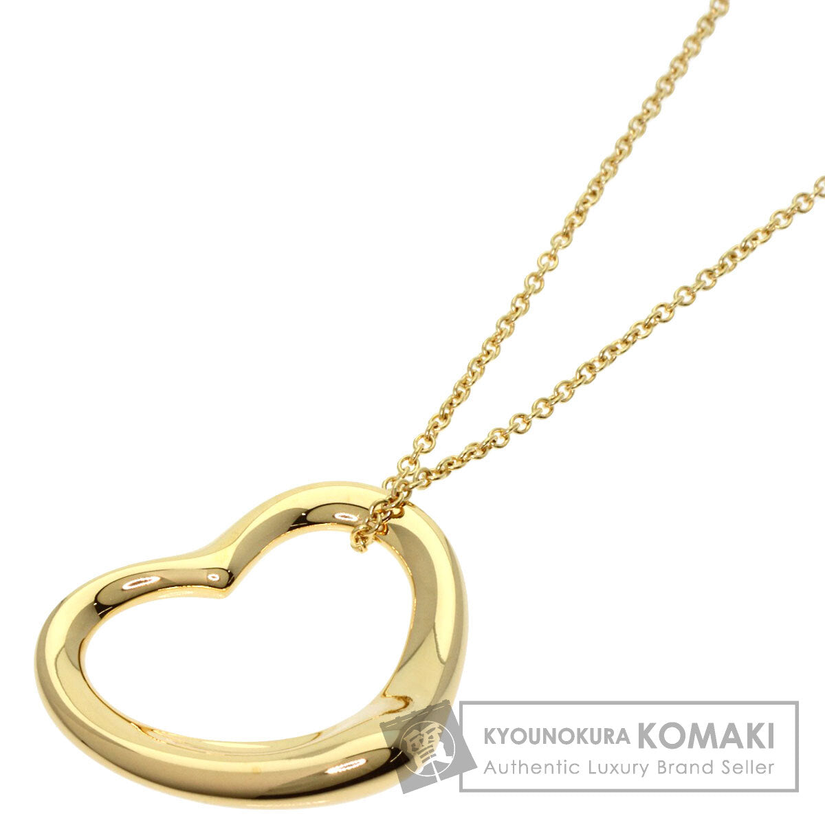 TIFFANY&Co. Open heart Necklace K18 Yellow Gold Ladies [Used]