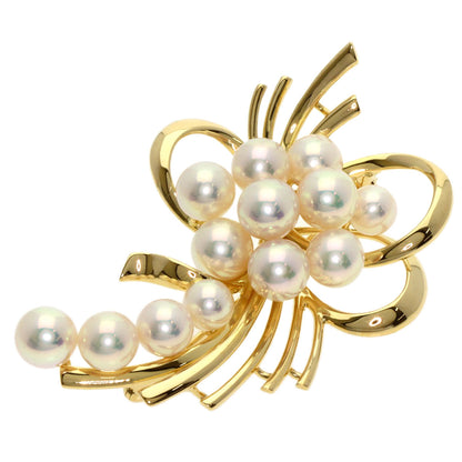 MIKIMOTO Pearl Pearl Brooch K18 Yellow Gold Ladies [Used]