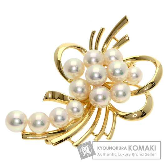 MIKIMOTO Pearl Pearl Brooch K18 Yellow Gold Ladies [Used]