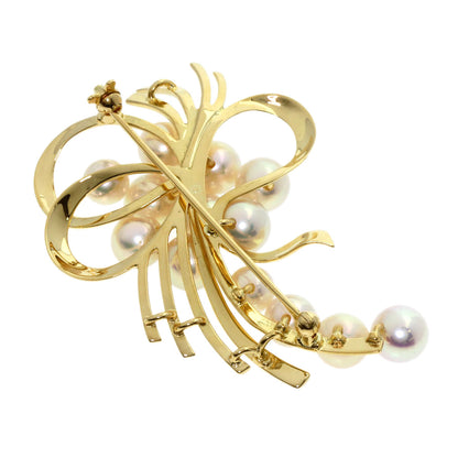MIKIMOTO Pearl Pearl Brooch K18 Yellow Gold Ladies [Used]