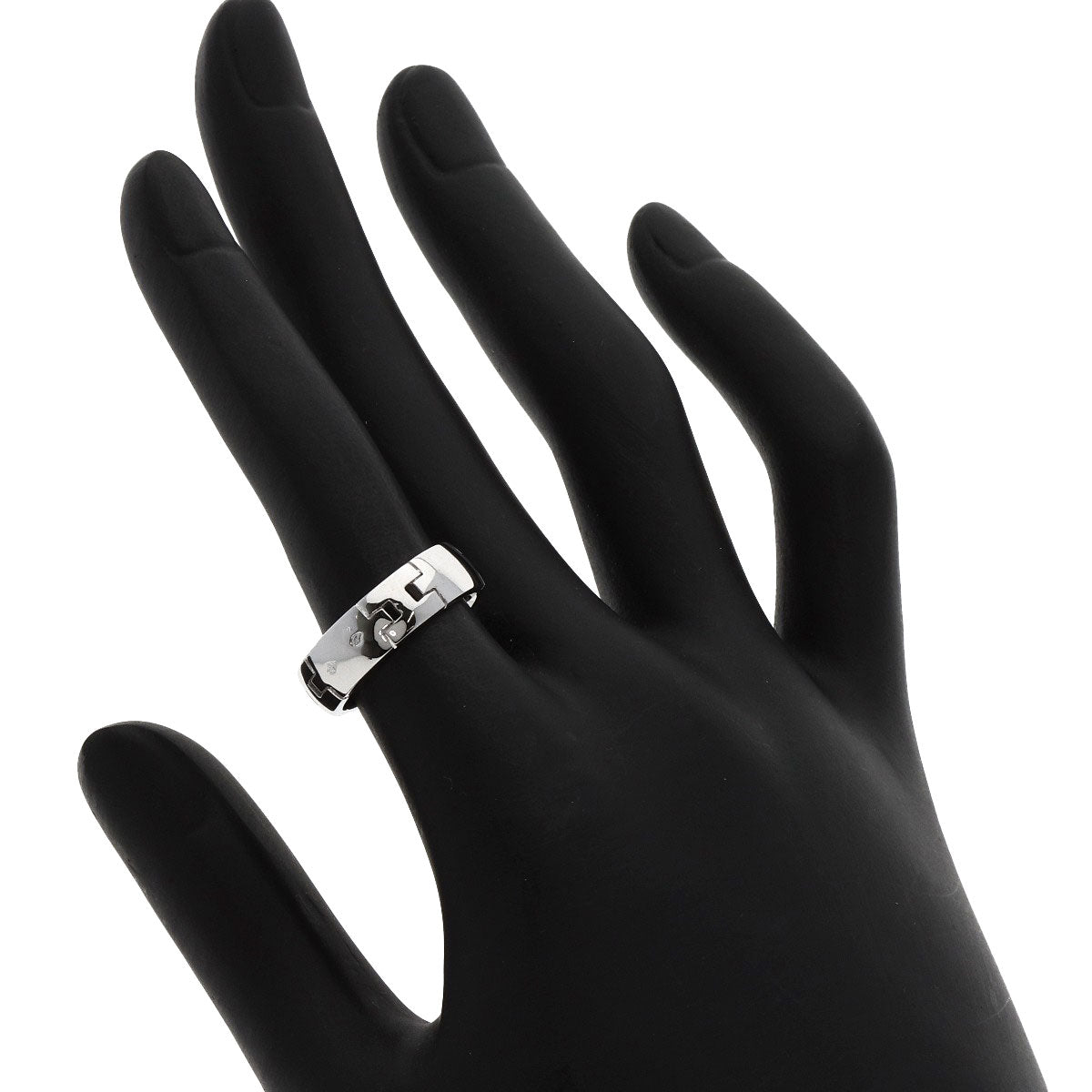 HERMES Hercules # 50 Ring K18 White Gold Ladies [Used]