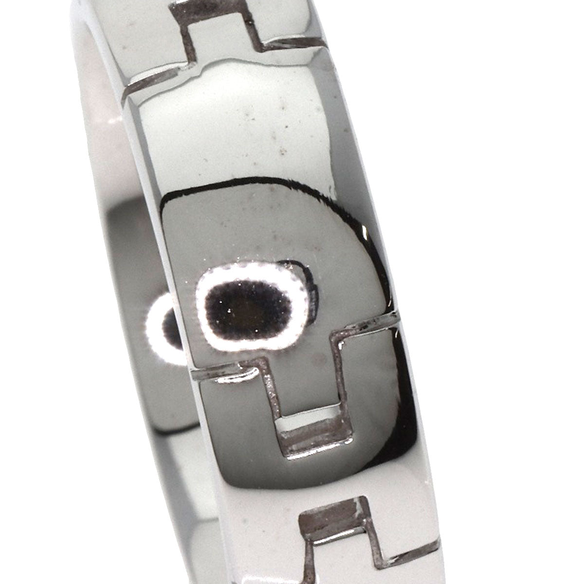 HERMES Hercules # 50 Ring K18 White Gold Ladies [Used]