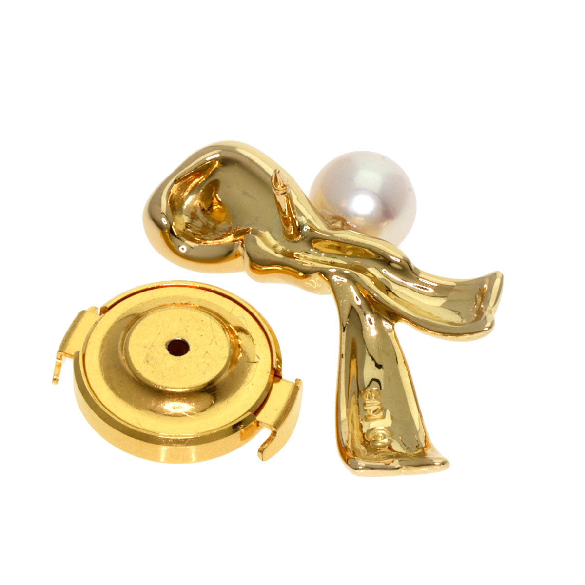 TASAKI Pearl Pearl Pin Brooch Brooch K18 Yellow Gold Ladies [Used]