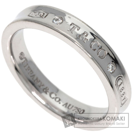 TIFFANY&Co. 1837 Narrow 2P Diamond Ring K18 White Gold Ladies [Used]