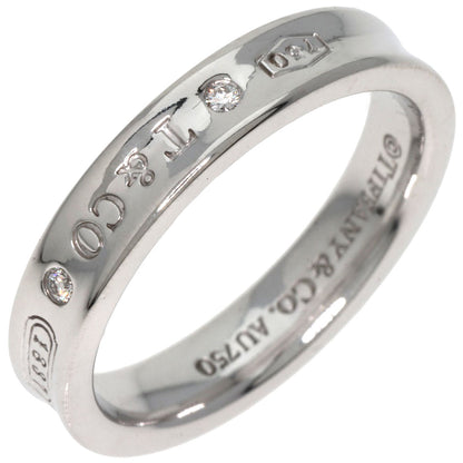 TIFFANY&Co. 1837 Narrow 2P Diamond Ring K18 White Gold Ladies [Used]