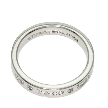 TIFFANY&Co. 1837 Narrow 2P Diamond Ring K18 White Gold Ladies [Used]