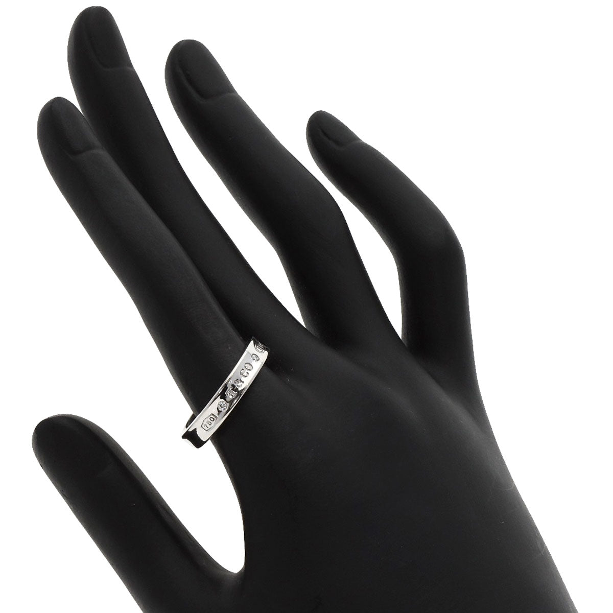 TIFFANY&Co. 1837 Narrow 2P Diamond Ring K18 White Gold Ladies [Used]