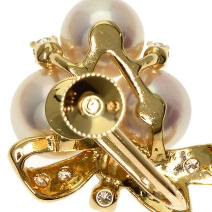 MIKIMOTO   Earring Pearl Pearl Diamond K18 Yellow Gold Ladies