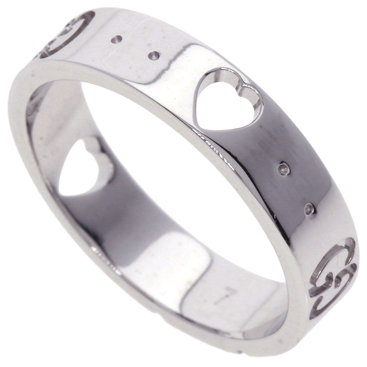 GUCCI Icon Amor # 7 Ring K18 White Gold Ladies [Used]