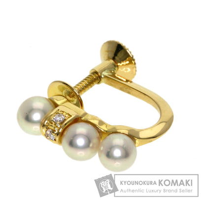 TASAKI Pearl Pearl Diamond One piece only Earring K18 Yellow Gold Ladies [Used]