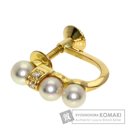TASAKI Pearl Pearl Diamond One piece only Earring K18 Yellow Gold Ladies [Used]