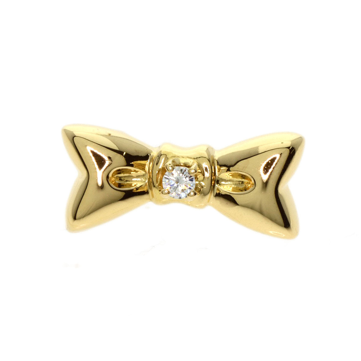 MIKIMOTO   Ribbon Diamond Pendant top  K18 Yellow Gold Ladies [Used]