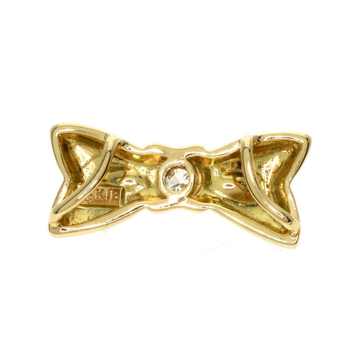 MIKIMOTO   Ribbon Diamond Pendant top  K18 Yellow Gold Ladies [Used]