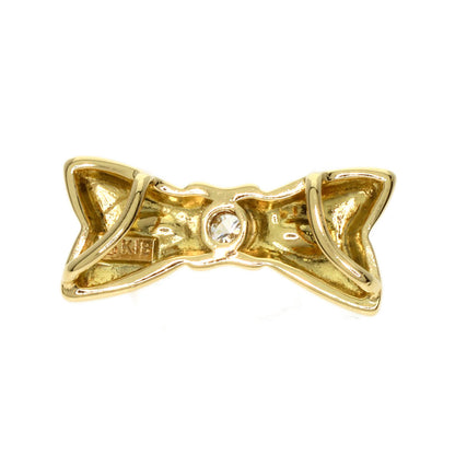 MIKIMOTO   Ribbon Diamond Pendant top  K18 Yellow Gold Ladies [Used]
