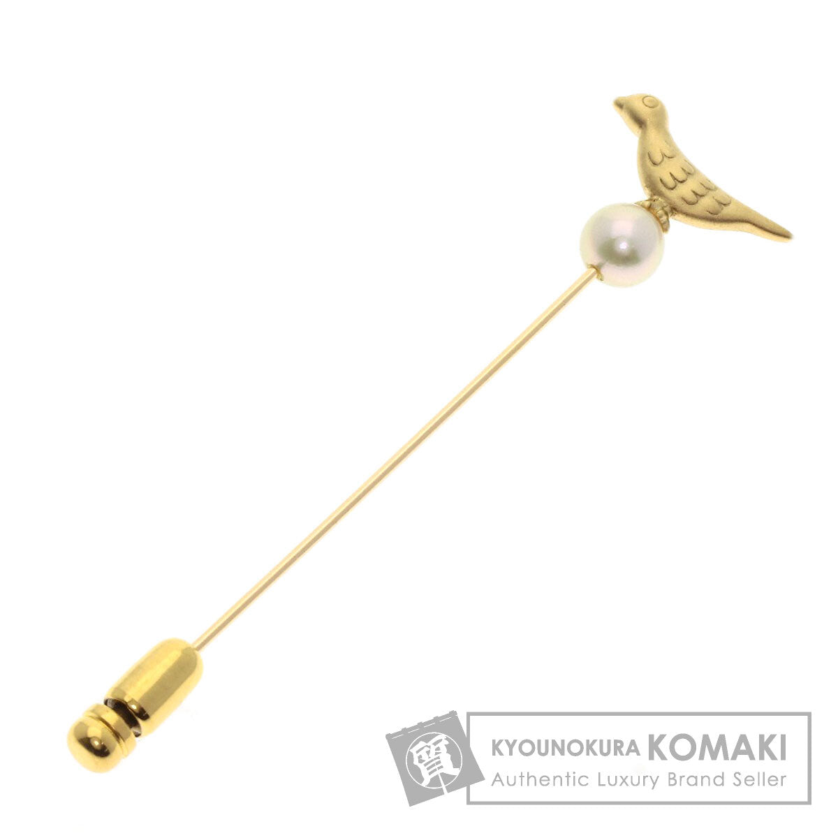 MIKIMOTO Pearl Pearl Bird Motif Pin Brooch Brooch K18 Yellow Gold Ladies [Used]