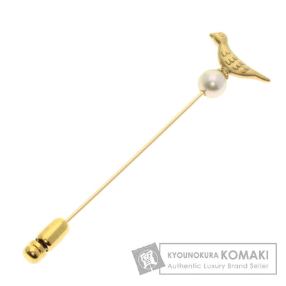 MIKIMOTO Pearl Pearl Bird Motif Pin Brooch Brooch K18 Yellow Gold Ladies [Used]