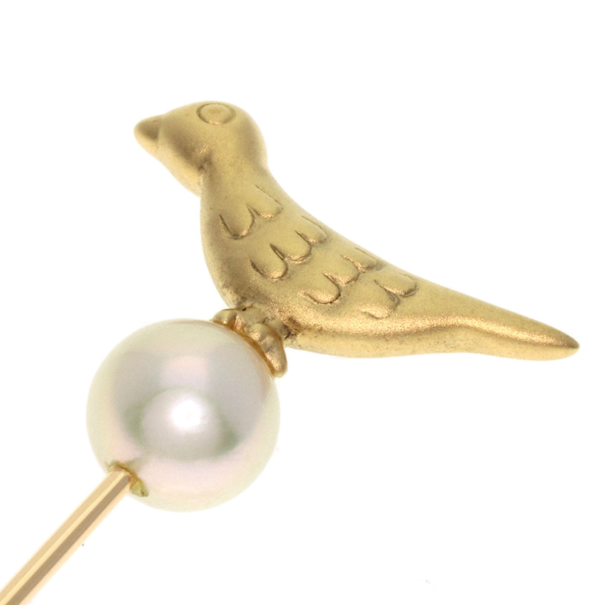 MIKIMOTO Pearl Pearl Bird Motif Pin Brooch Brooch K18 Yellow Gold Ladies [Used]