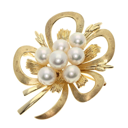 MIKIMOTO Pearl Pearl Brooch K14 Yellow Gold Ladies [Used]