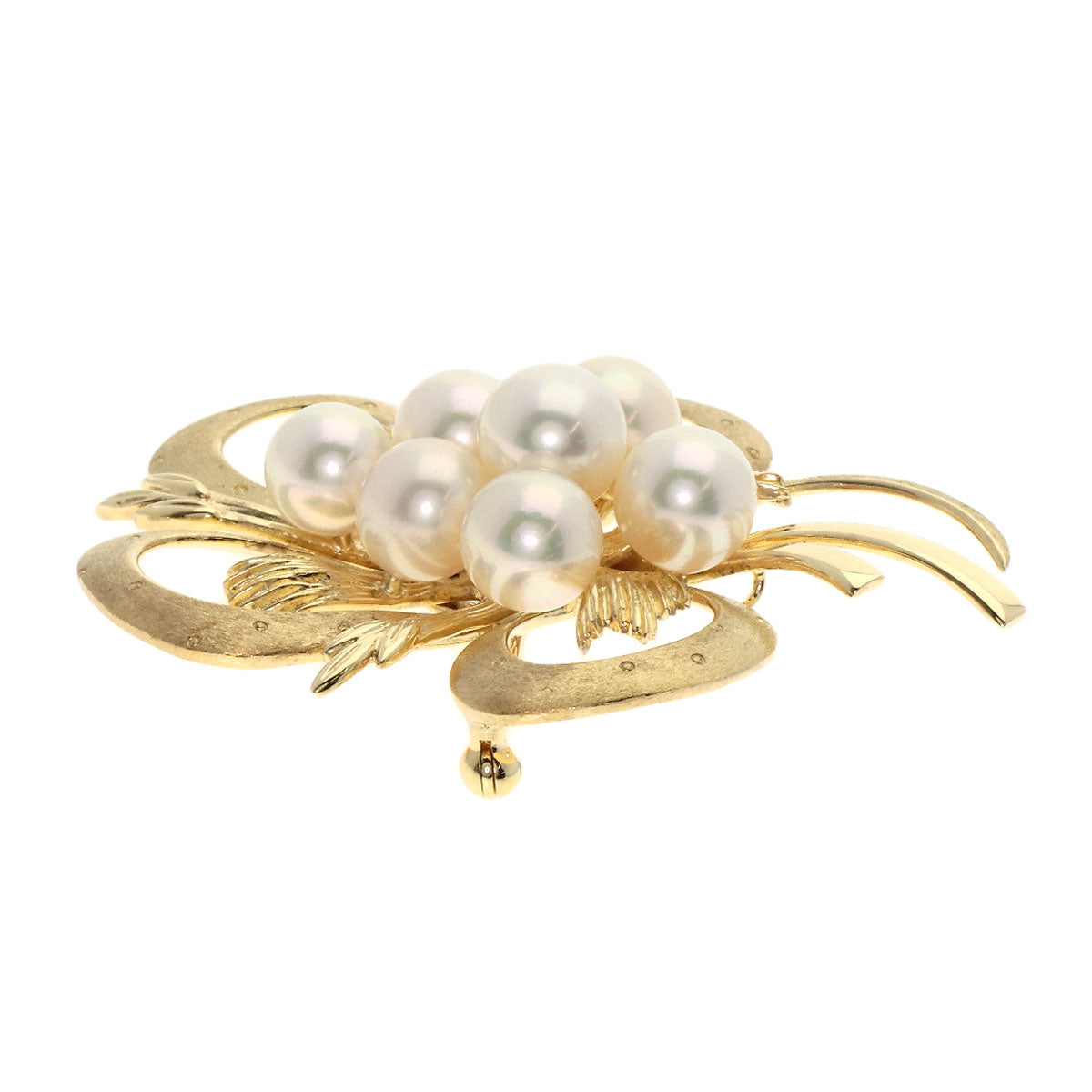 MIKIMOTO Pearl Pearl Brooch K14 Yellow Gold Ladies [Used]