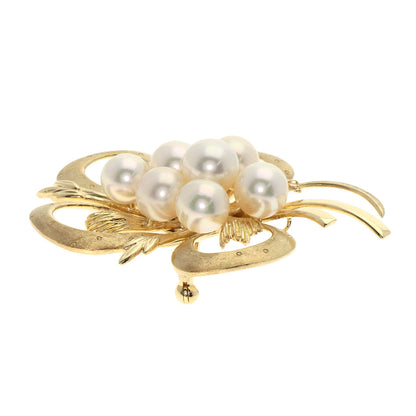 MIKIMOTO Pearl Pearl Brooch K14 Yellow Gold Ladies [Used]