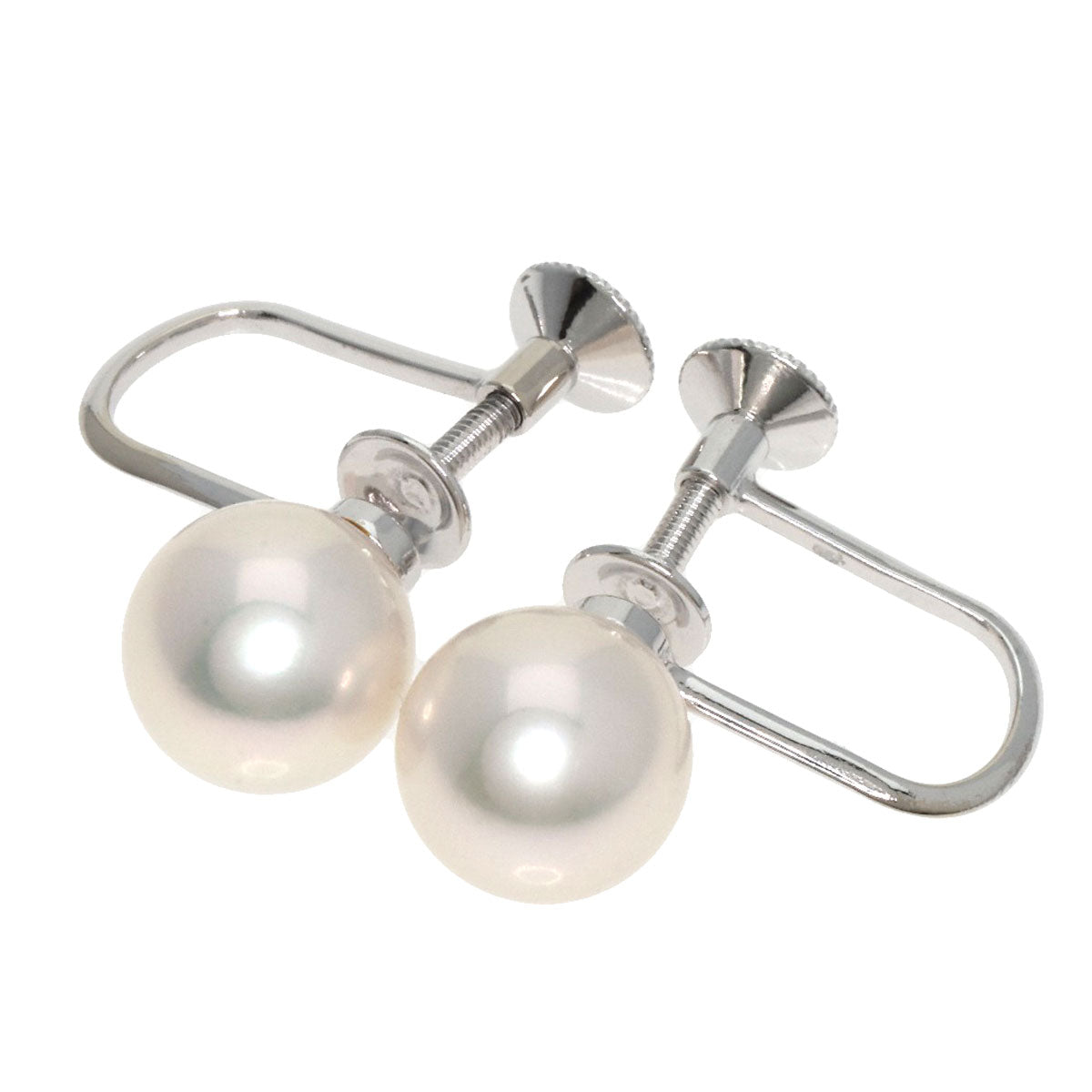 MIKIMOTO Pearl Pearl Earring K18 White Gold Ladies [Used]