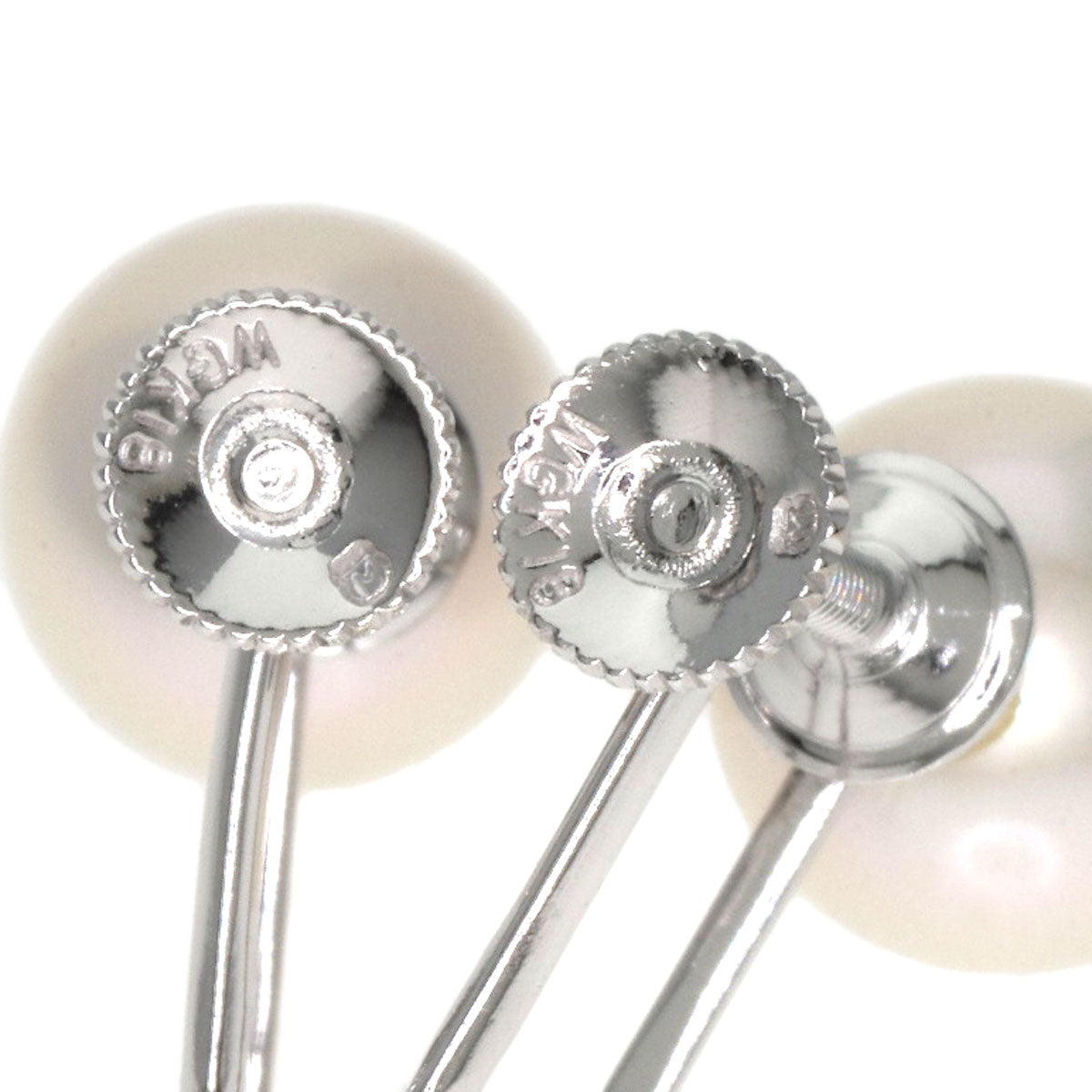 MIKIMOTO Pearl Pearl Earring K18 White Gold Ladies [Used]